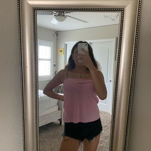 TOPSHOP PINK FLOWY TANK